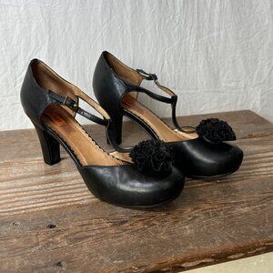 Miz Mooz Black T-Strap Heels